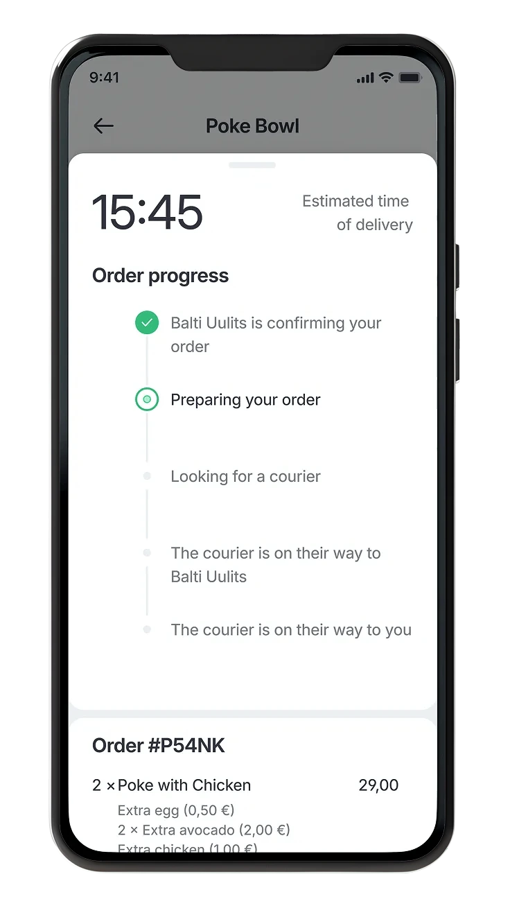 Gamu Food tracking screen in Gamu app